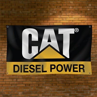 Caterpillar Cat Diesel Power 3x5ft Flag Banner Heavy Man Cave Wall Decor Sign