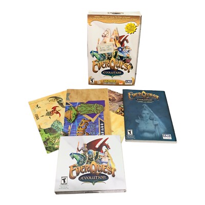 EverQuest: Evolution (PC, 2003) Complete in Box with Map Manual and 3 Discs 