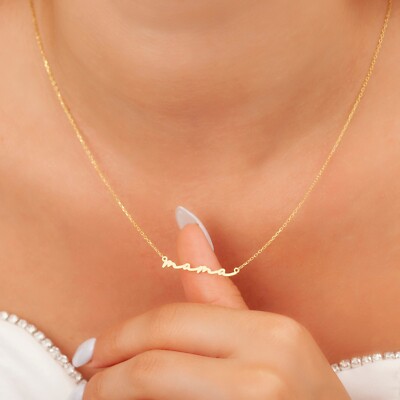''Mama'' Letter Necklace Mothers Day Gift Jewelry 925 Sterling Silver  16'' 18'' 20''