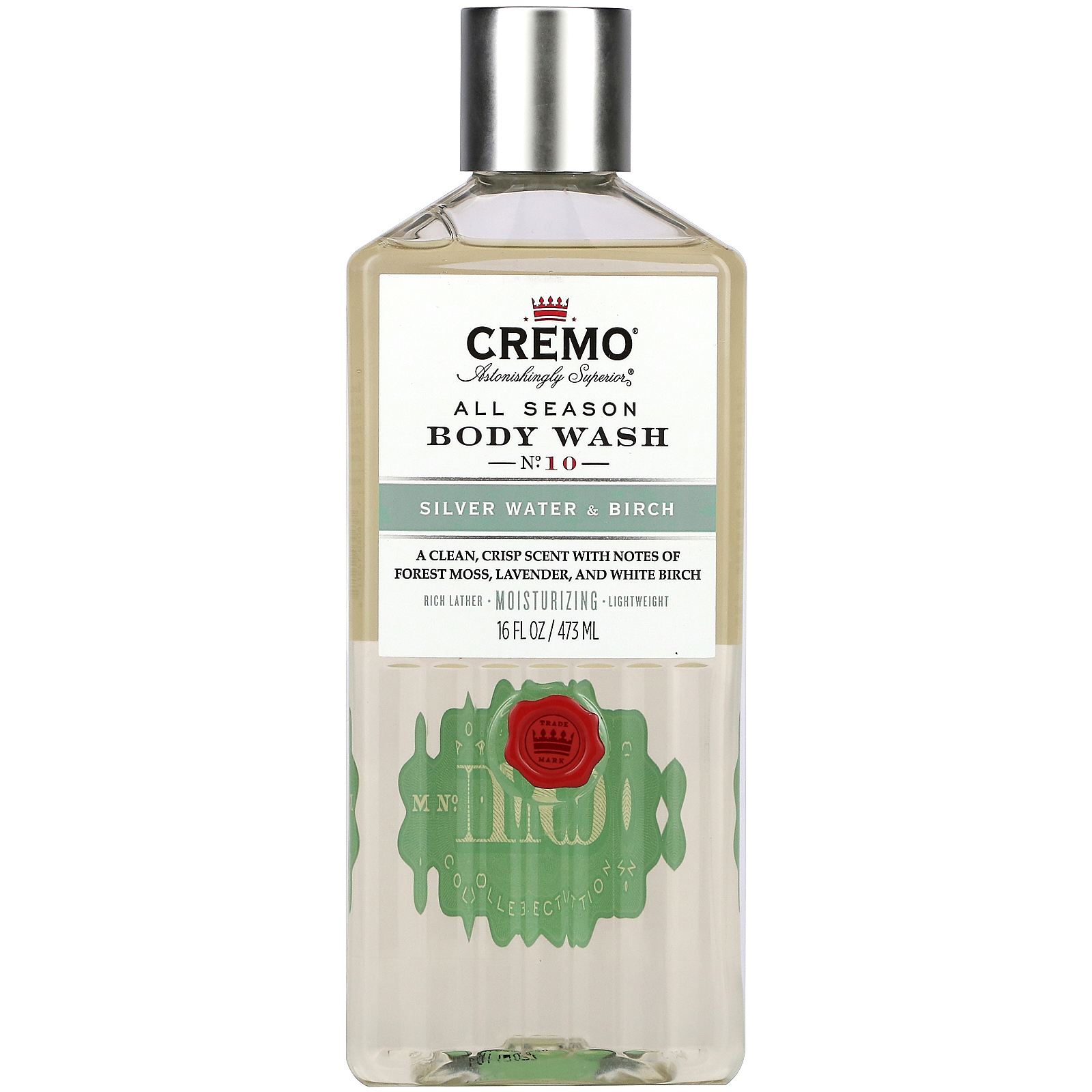 Cremo Body Wash, All Season, Silver Water and Birch, 16 oz