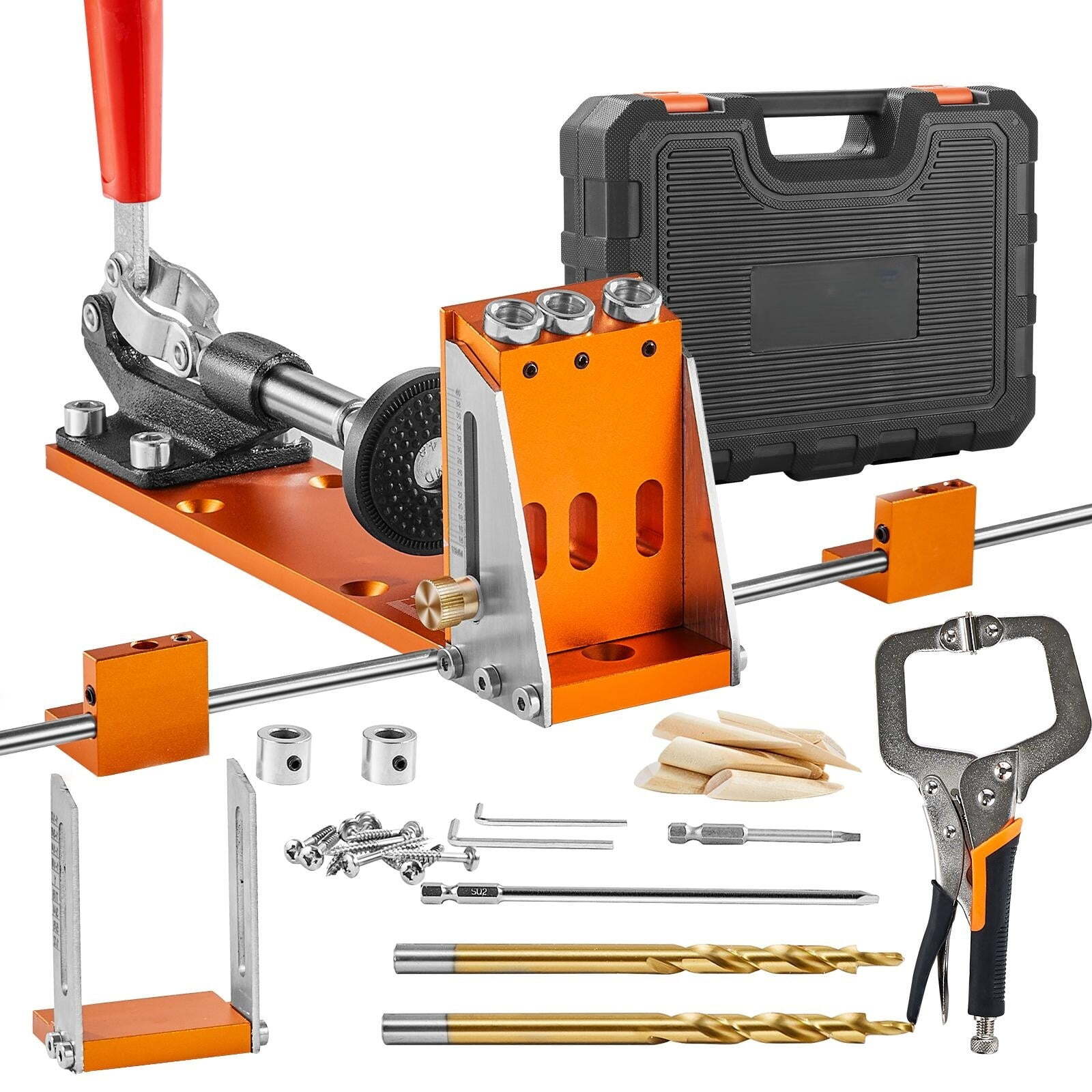 Pocket Hole Jig Kit Joinery Woodworking System Adjustable Depth with Clamp