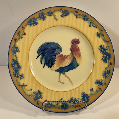 Fitz and Floyd Classic Choices Coq Du Village Rooster Portrait 9.25 Dinner Plate