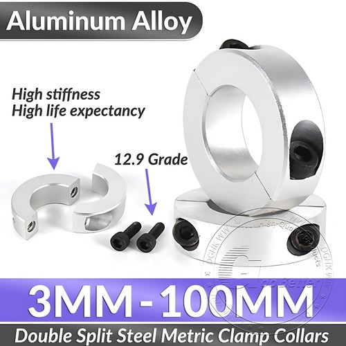 Shaft Collar Double Split Steel Metric Clamp Collars Aluminum Alloy 3mm-100mm