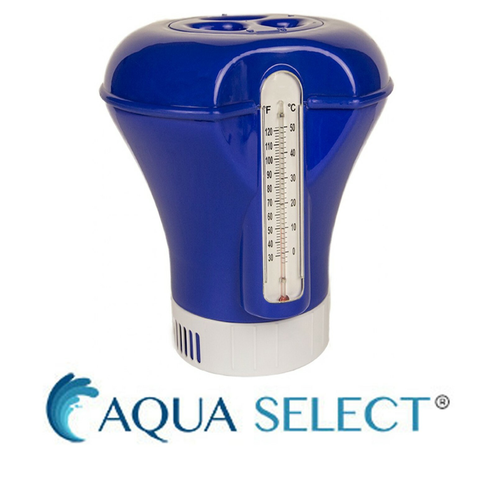 Aqua Select Swimming Pool Floating Chlorine Chlorinator w/ Built in Thermometer 