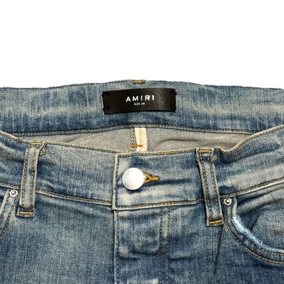 Pre-owned Amiri Mx1 Pink Ultrasuede Jeans Clay Indigo In Blue