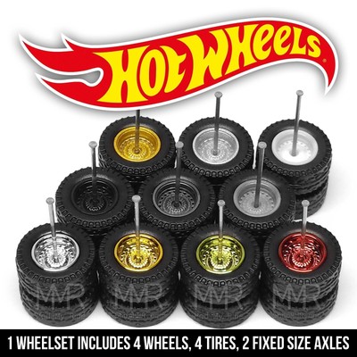 1/64 Scale STEELIES v2 OFFROAD Real Rider Wheels Rims Tires Set for Hot Wheels