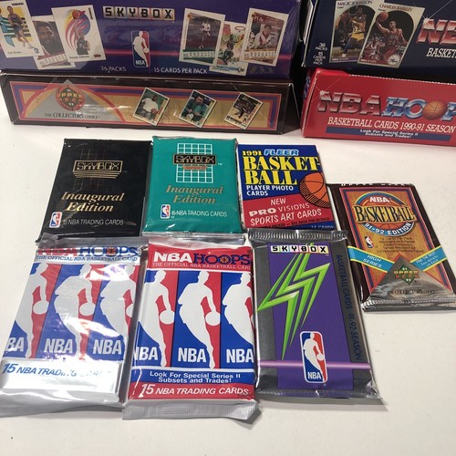 Huge Bulk Lot of 100 Unopened Old Vintage NBA Basketball Cards in Wax Packs NEW