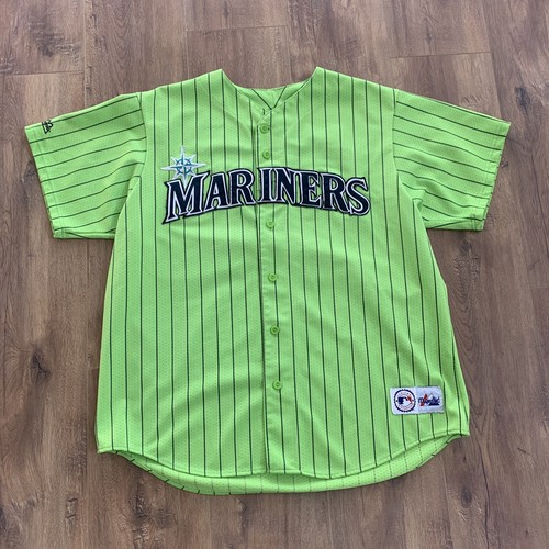 Majestic Seattle Mariners ポロシャツ XL 90s 古着 90s USA製 MLB Seattle Mariners マリナーズ メッシュ