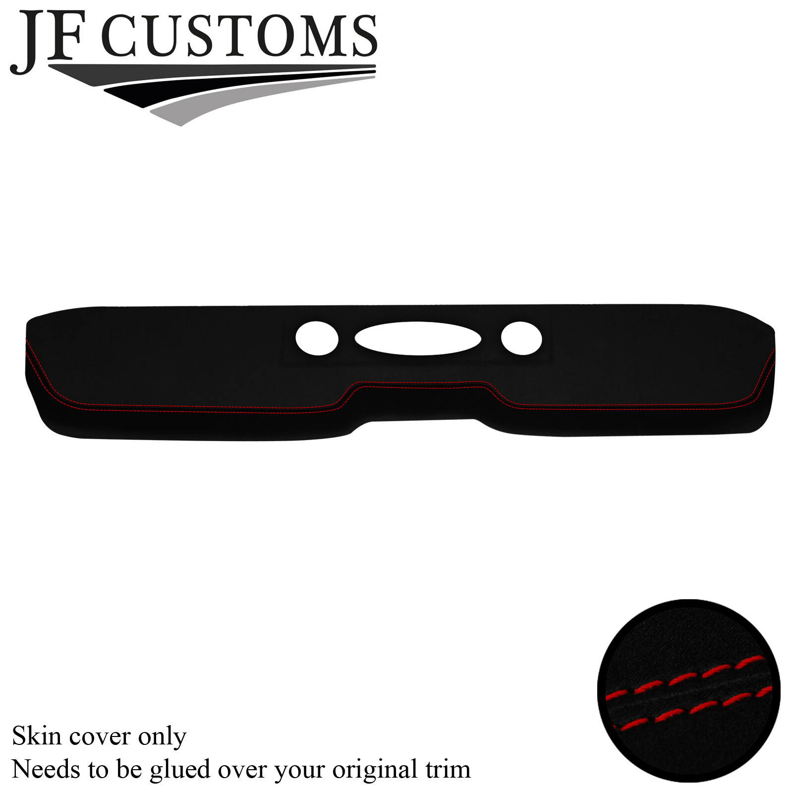 D RED STITCHING LUXE-SUEDE TOP DASH DASHBOARD COVER FITS