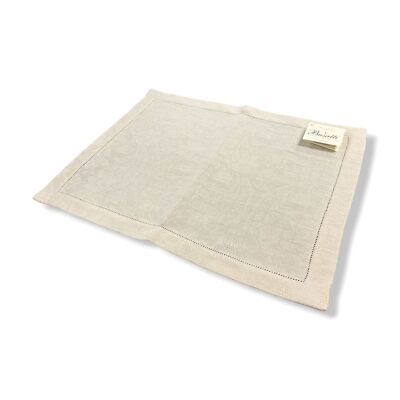 $40 Busatti Cream Donna di Coppe OG Jacquard Placemat - Crema Col.20 | 16'' x 20''