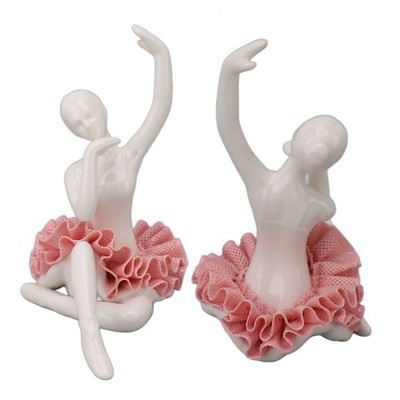 .Dancing Ballerina Girl Figurine Ceramic Ballet Girl Figure Ballet Dancer Statue