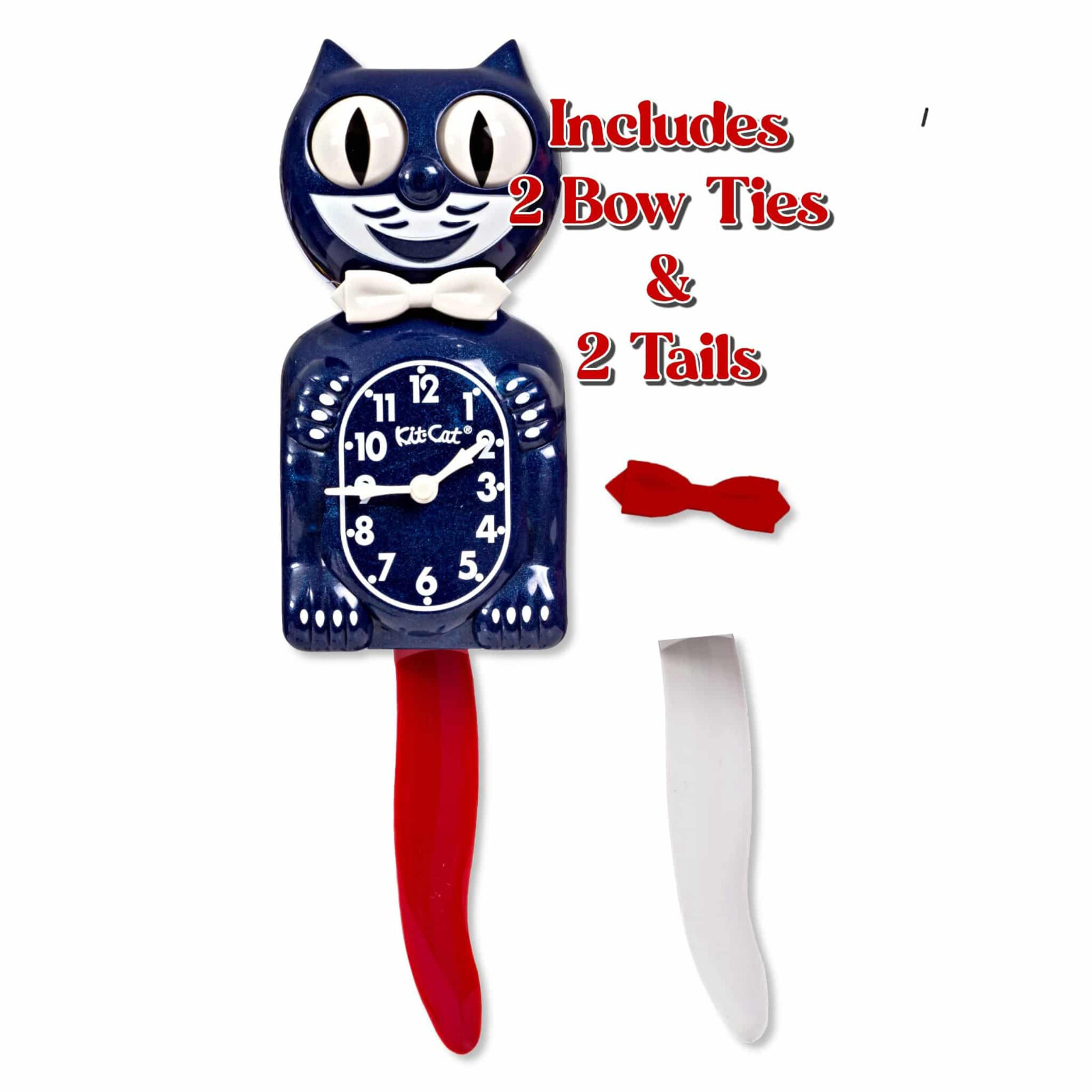 Red, White & Galaxy Blue Kit-Cat Klock kat clock FREE US