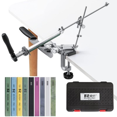 RUIXIN PRO RX-009 Professional Knife Sharpener with 9 Whetstones, 360° Rota