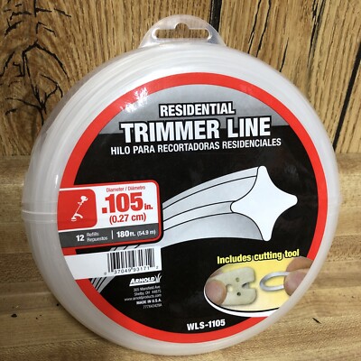Arnold Residential Trimmer Line WLS-1105, .105'' x 180 ft Universal, Cutting Tool