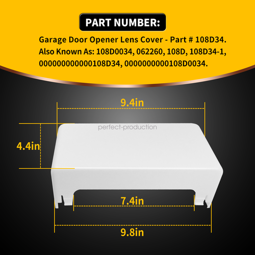 108D34 Garage Opener Light Lens Cover fits Chamberlain & Craftsman LiftMaster
