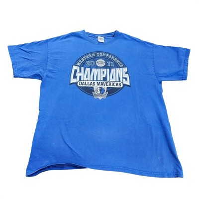 DALLAS MAVERICKS MENS XL BLUE NBA 2011 WESTERN CONFERENCE CHAMPIONS GILDAN TEE