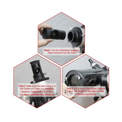 1.25 Metal Collimating Cheshire Eyepieces For Newtonian Reflector Telescopes
