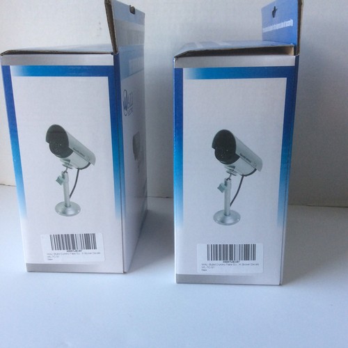 2 Dummy Bullet Security Cameras Fake Surveillance CCTV Wali Indoor Outdoor