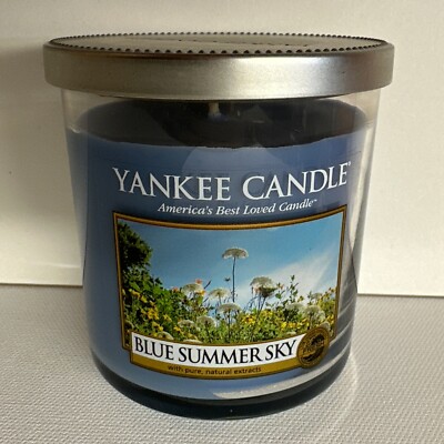 Yankee Candle 7oz Tumbler ~ Blue Summer Sky ~ White Label ~ Save On Multiple
