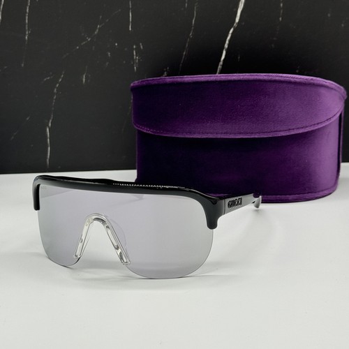 GUCCI sunglasses vintage GG3116 ケース付き NEW GUCCI GG1645S 003 UNISEX SHIELD BLACK SILVER SUNGLASSES