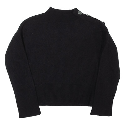 MASSIMO DUTTI Womens Jumper Black High Neck Chunky Knit Cashmere XS