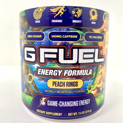 G Fuel Sonic The Hedgehog Peach Rings Energy Formula Pre-workout 30 Servings