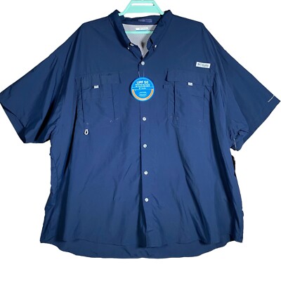 Columbia PFG Bahama II Shirt Men Big 5X Short Sleeve Fishing UPF 50 Nylon Vented