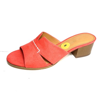 Nine West Nicole Sandals Slides coral Suede Size 8M New