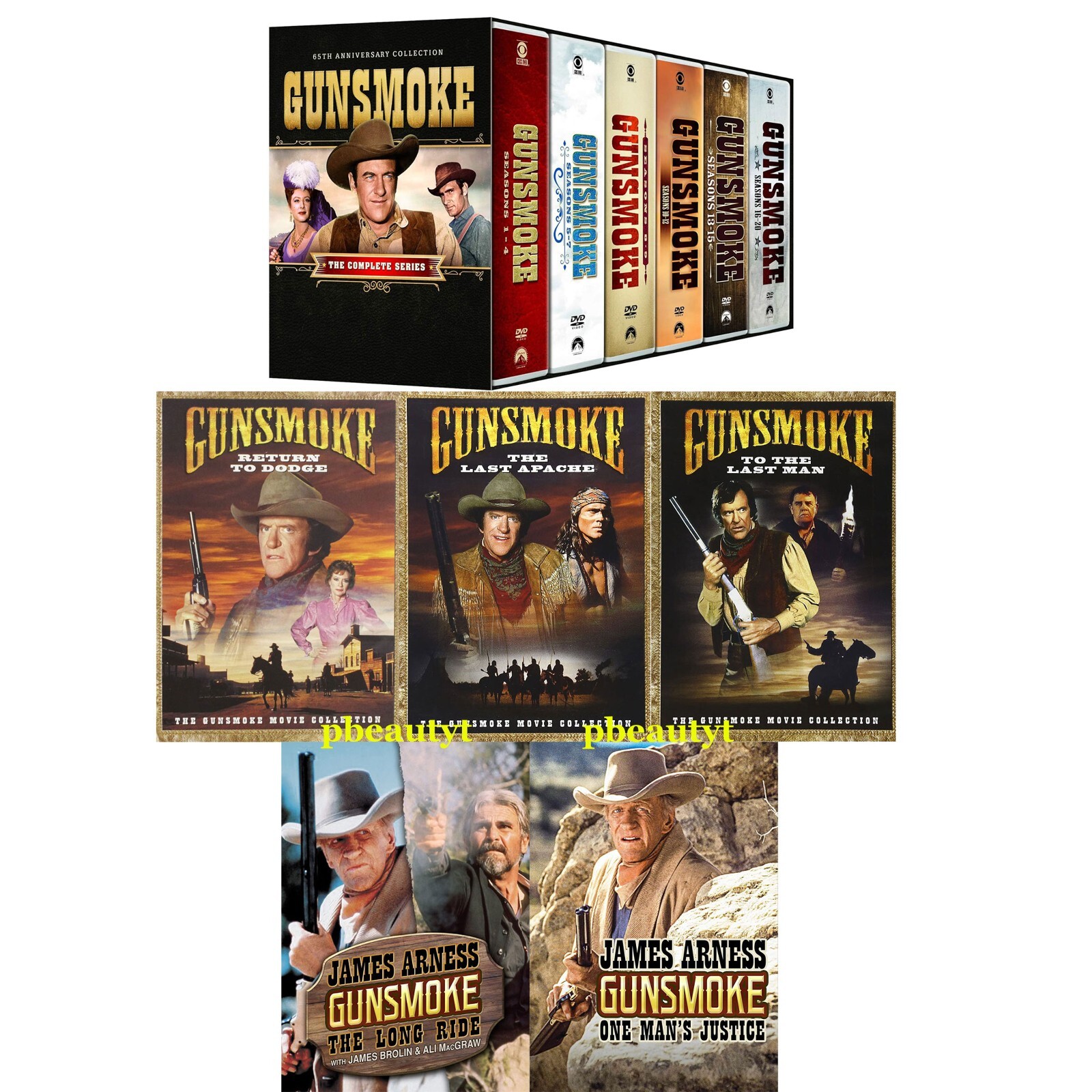 Gunsmoke Complete TV Series+5 Movie Collection 4 DVD Bundle