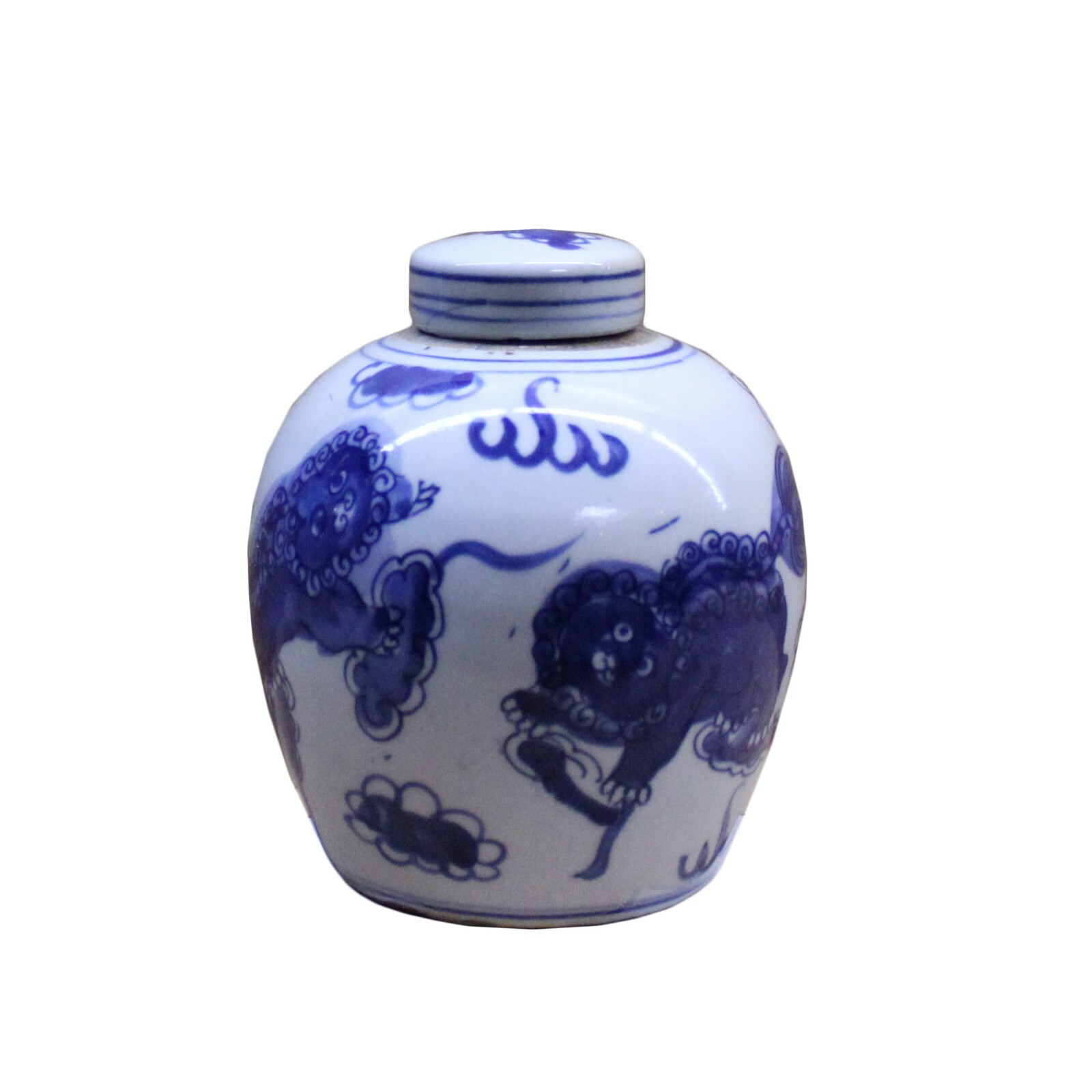 Chinese Oriental Small Blue White Porcelain Ginger Jar ws115S Chinese Oriental Small Blue White Porcelain Ginger Jar ws115S