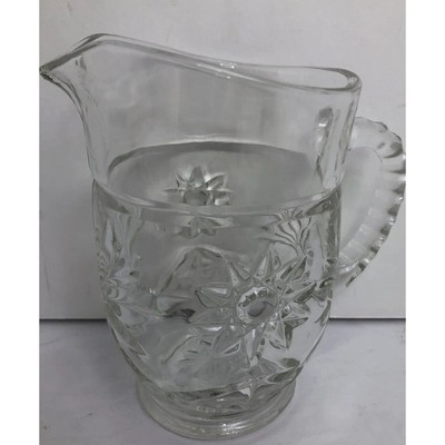Anchor Hocking Glass Early American Prescut Crystal 18 oz. Pitcher Vintage