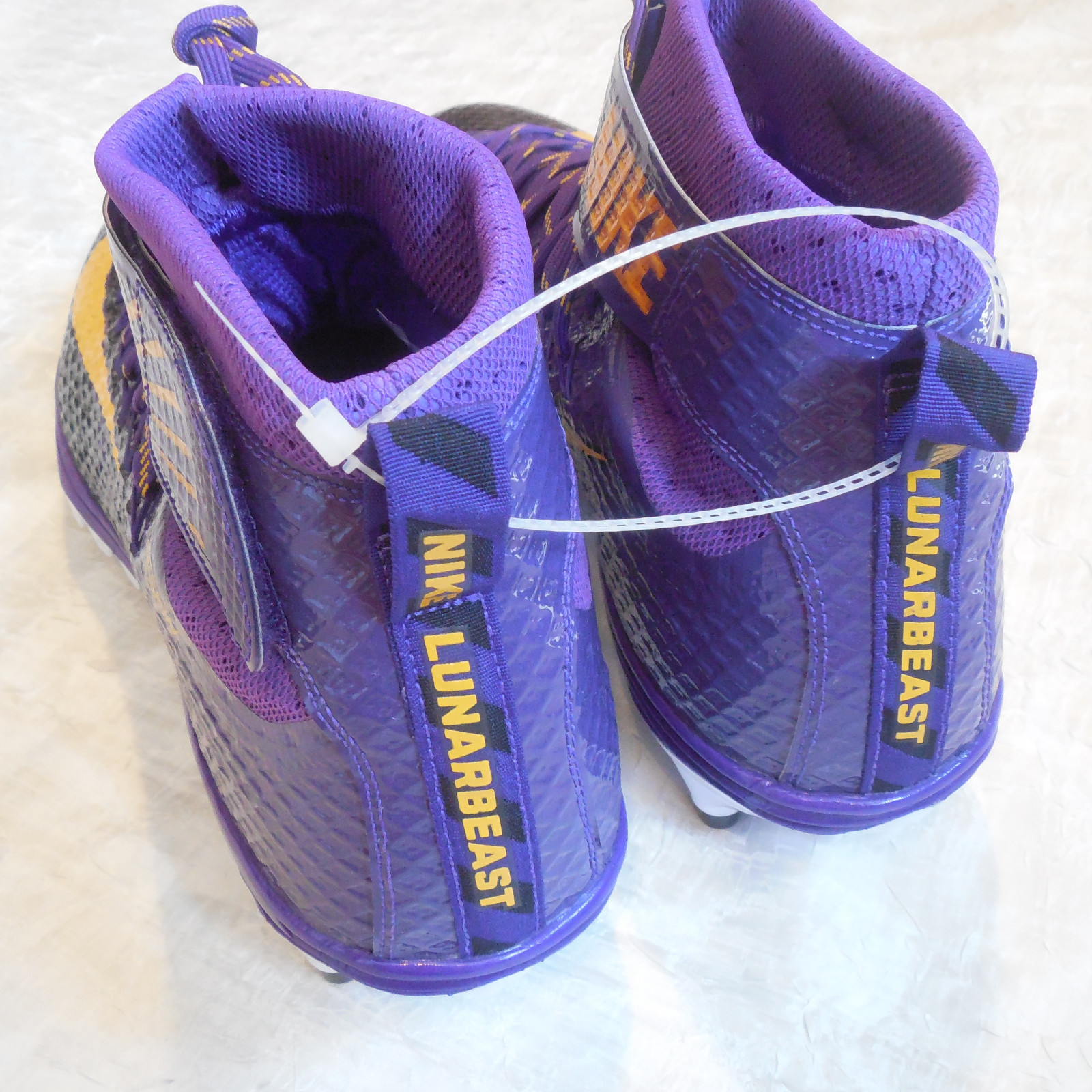 Nike Mens 13 Lunarbeast Elite TD Football Cleats Shoes Purple Yellow Nikeskin