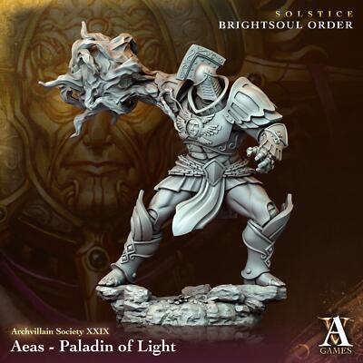 3D Printed Archvillain Games Aeas - Paladin of Light Archvillain Society Vol.