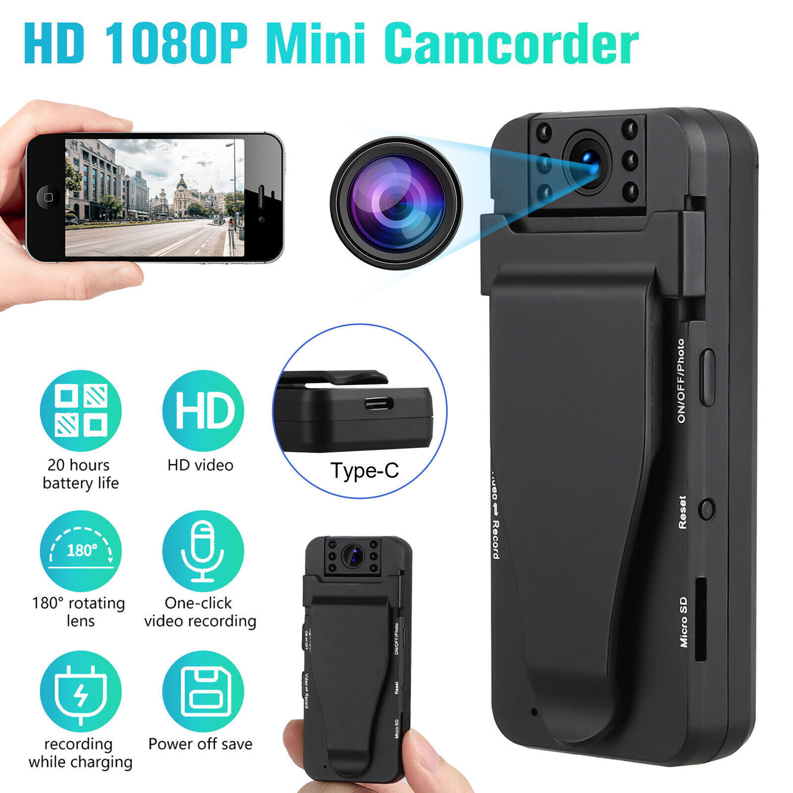 Mini Pocket Police Body Hidden Camera Video Dvr Ir Night Cam