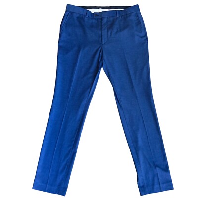 The Savile Row Brixton Mens 38x32 Navy Blue Flat Front Suit Dress Pants NWOT
