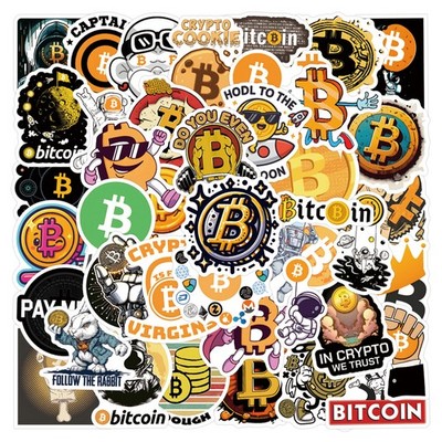 60pcs Bitcoin Crypto Currency BTC Hodl Stickers Scrapbook Craft Decals DIY Gift