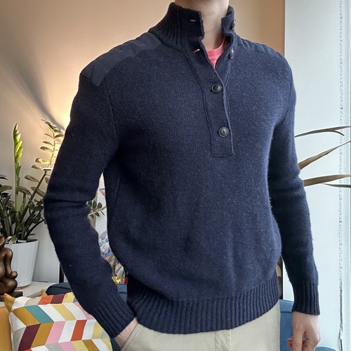 ★★POLO RALPH LAUREN★★ Wool polo collar sweater blue MNPO Washable Wool Polo-Collar Sweater
