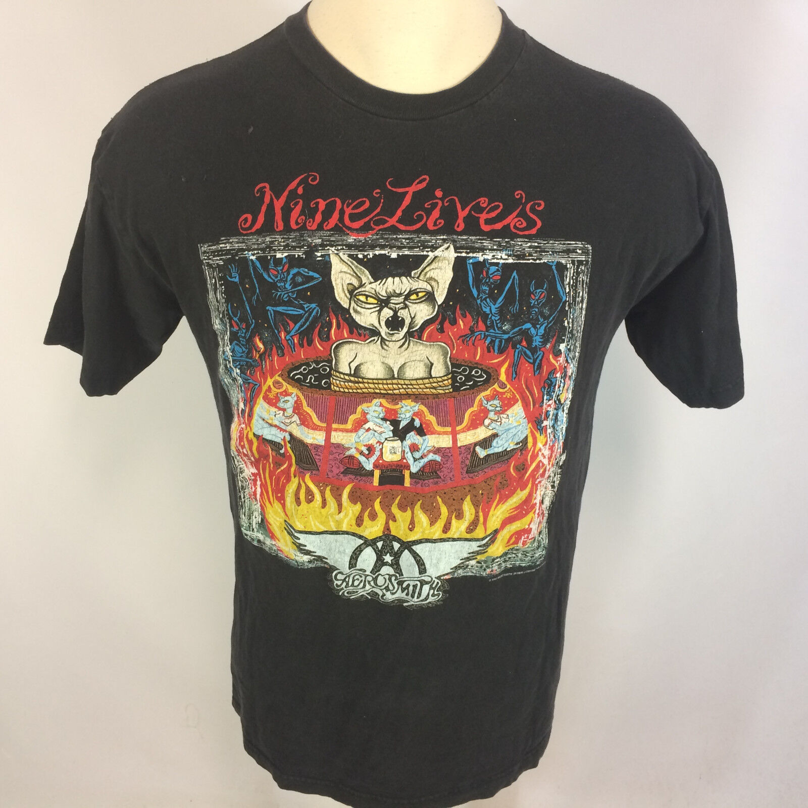 Vintage 1997 Giant Grunge Aerosmith Nine Lives Rock Band Vintage 1997 Giant Grunge Aerosmith Nine Lives Rock Band