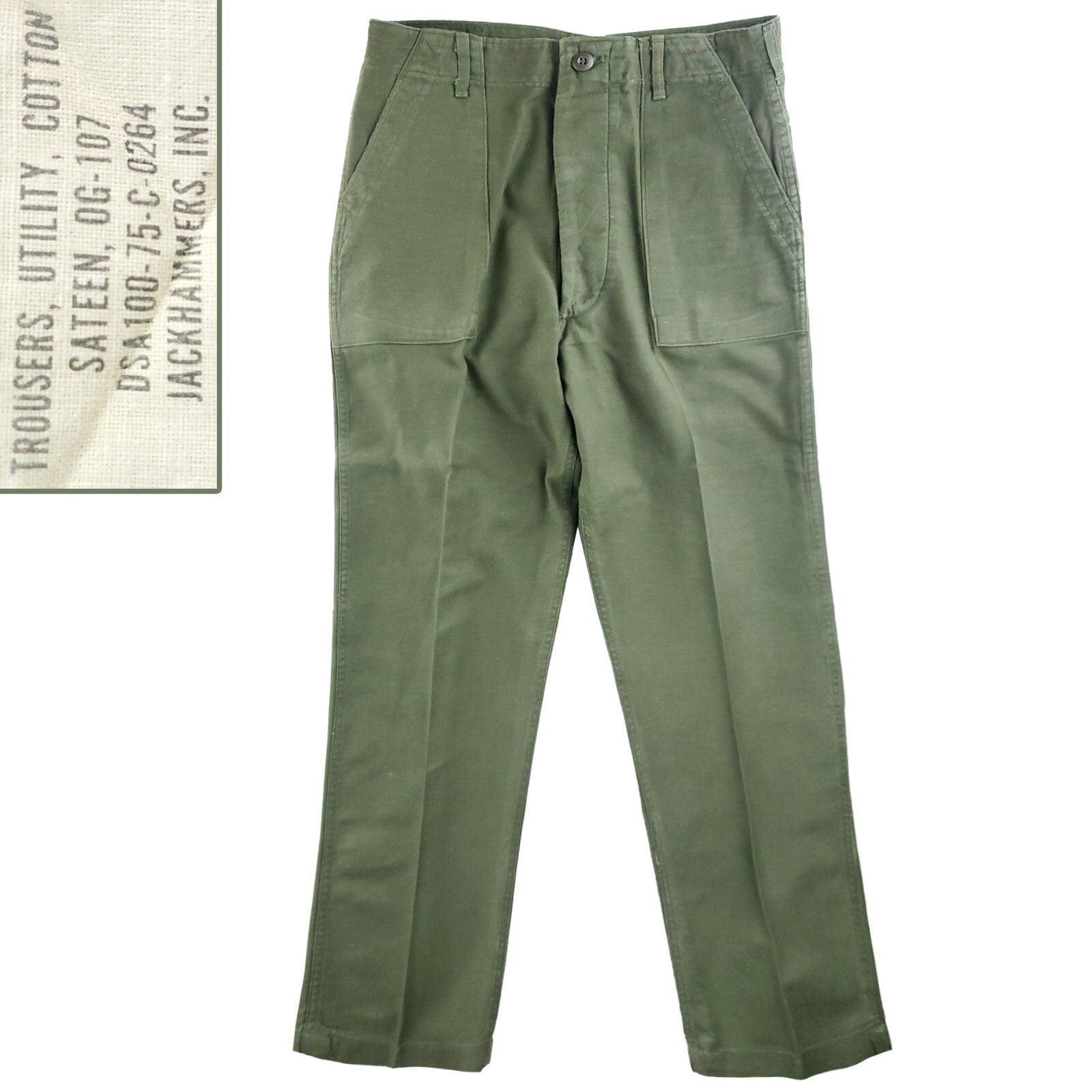 パンツ Used Us Army OG-107 Utility Trouser 60s NOS OG107 / Fatigue Pants, W26 x L31 US Army 1960's, N-42 | eBay