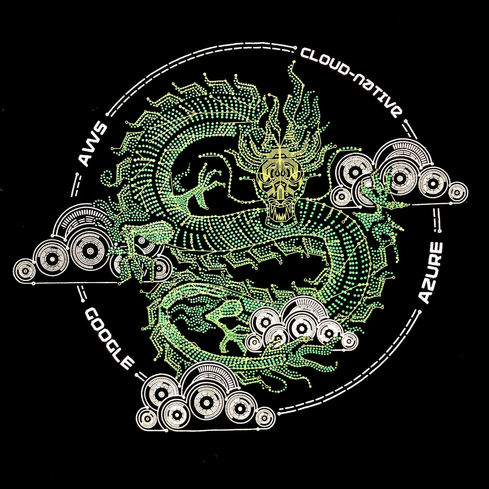 GORGEOUS Cloud-Native Dragon Long-Sleeve T-Shirt VEEAN AWS