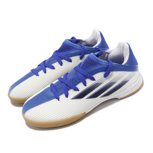 

Adidas X Speedflow.3 In J White Indigo Blue Kids Preschool Gum Soccer GW7492, Белый, X Speedflow.3 In J