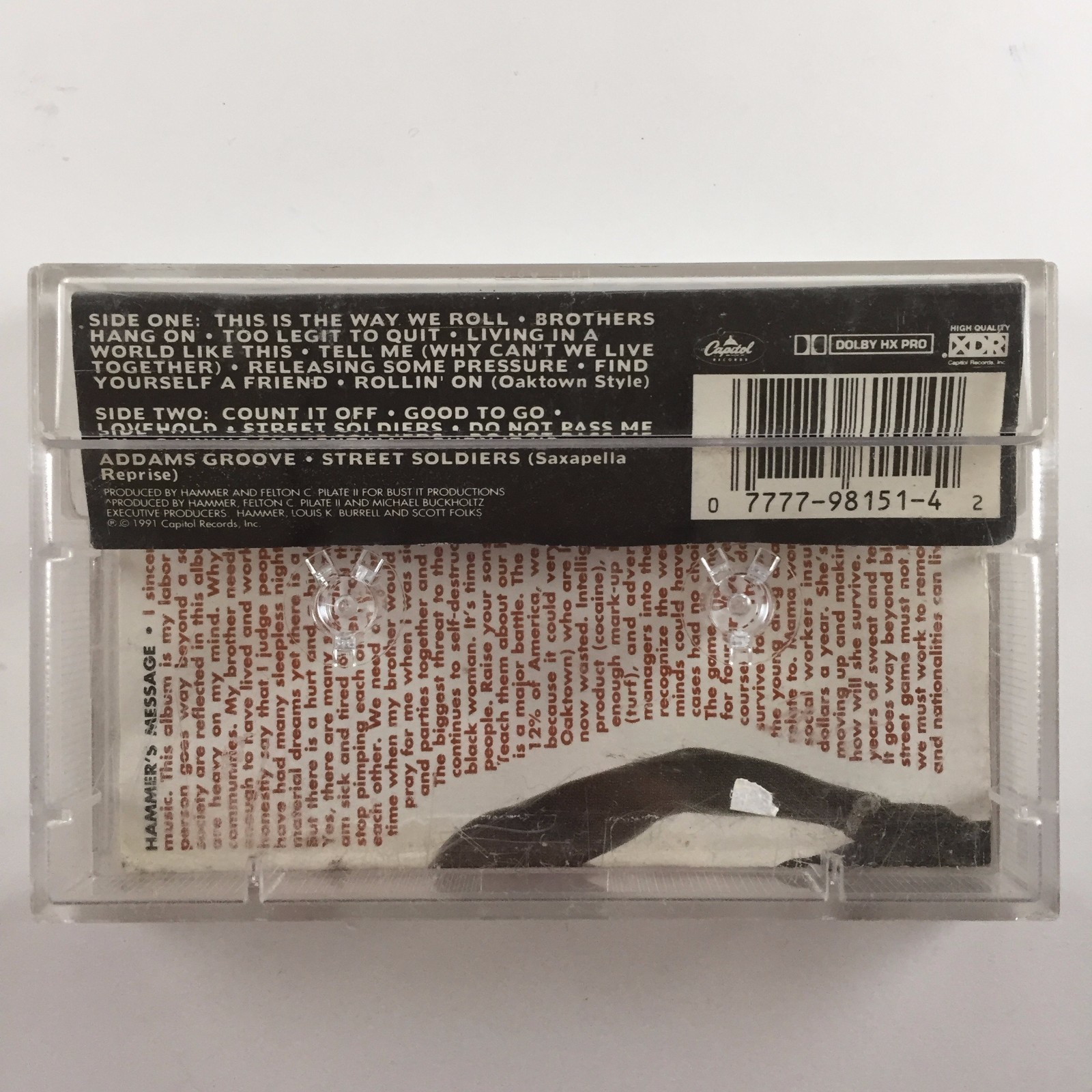 MC Hammer Too Legit to Quit (1991, Cassette, Capital Records) 90s Hip-Hop Tape