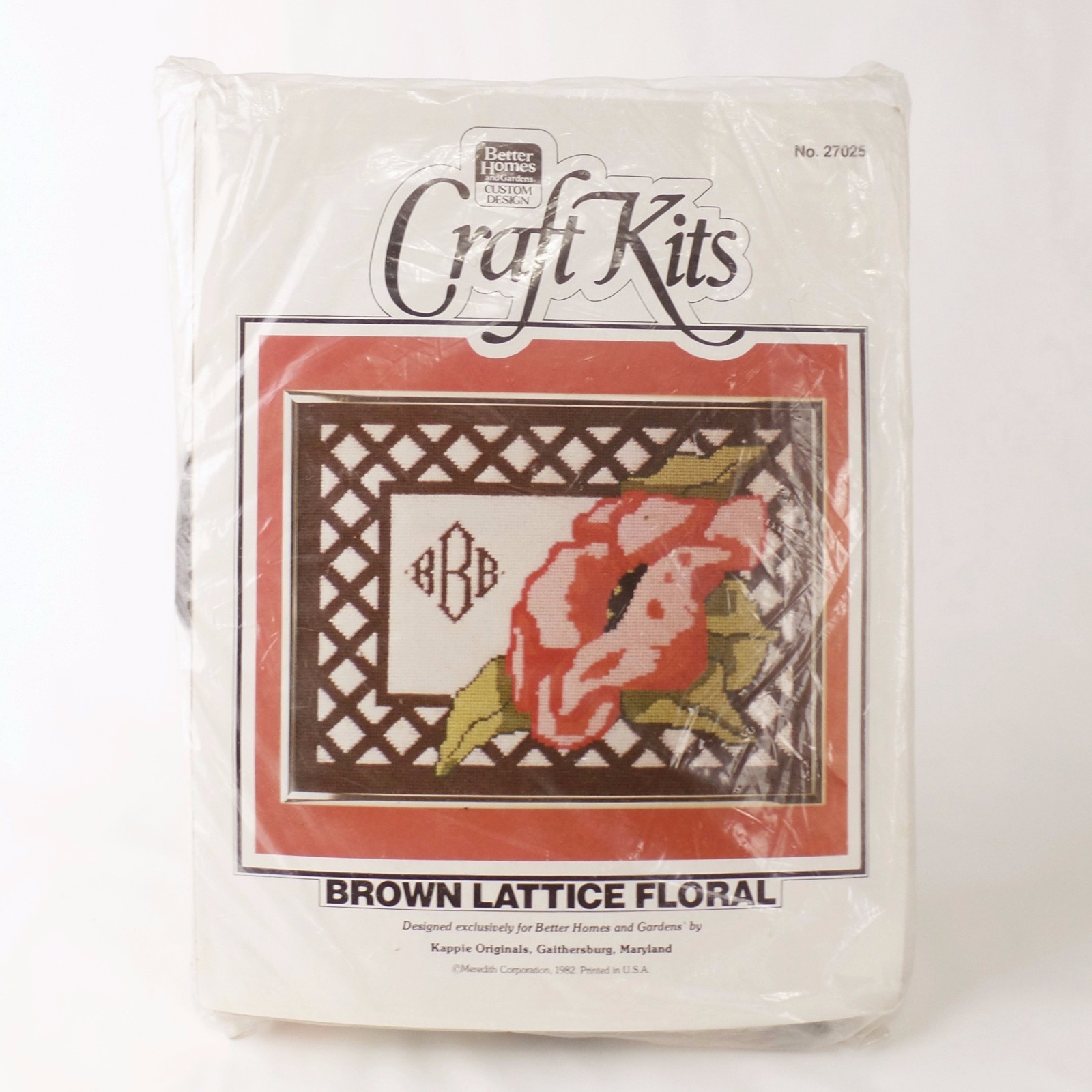 Needlepoint Kit Better Homes Gardens Craft Kit Brown Lattice Floral 11