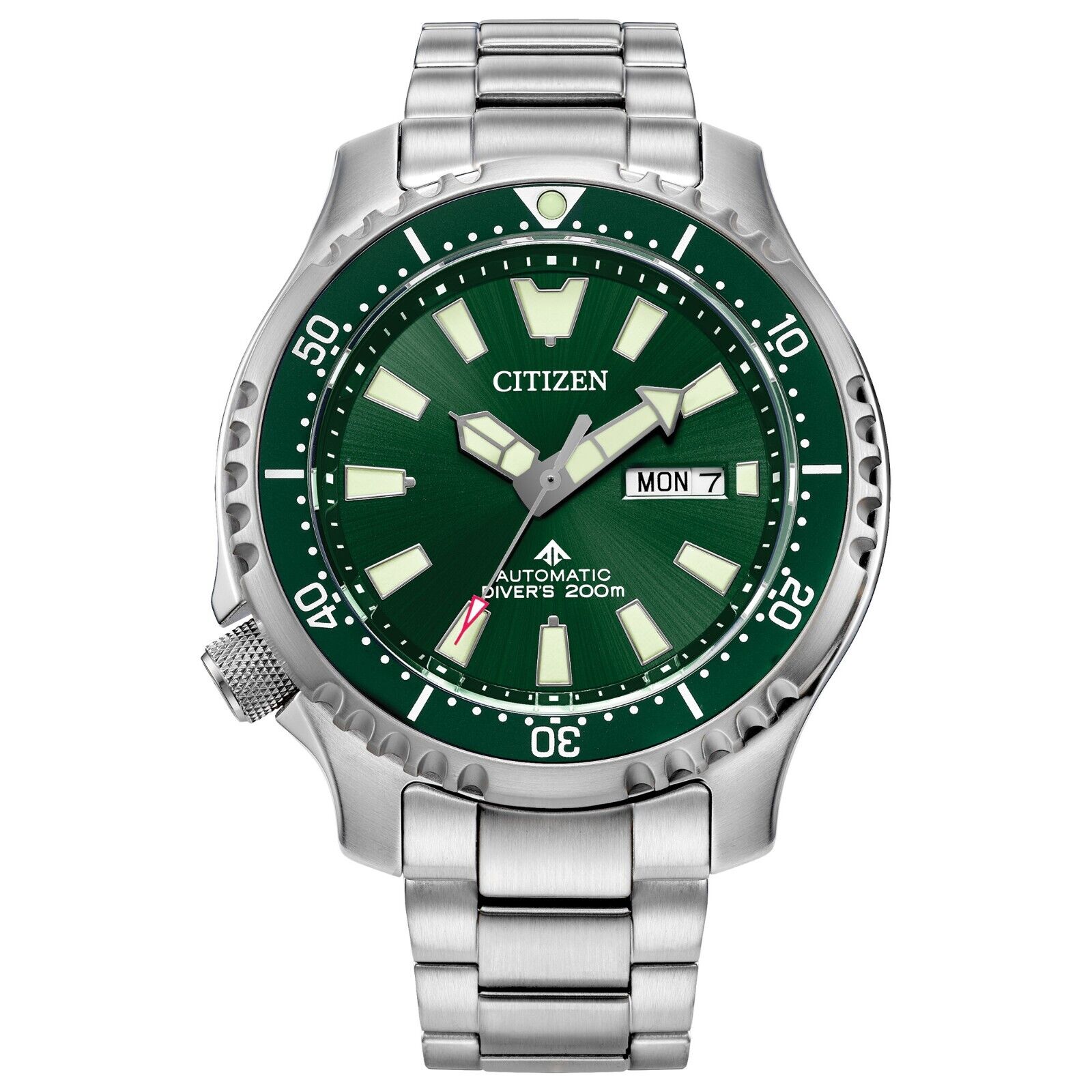 Мужские часы Citizen с автоматическим календарем серебристого цвета 44MM NY0151-59X