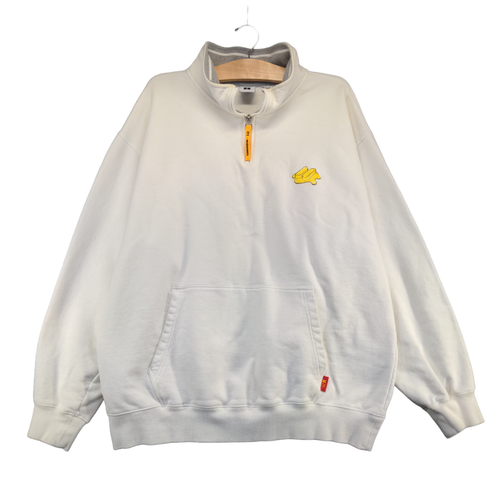 BTS McDonald's Men's 1/4 Zip Sweatshirt White XL Long Sleeve