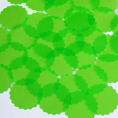 Round Ruffle Edge Vinyl Shape 30mm Green Go Go Fluorescent Edge Glow