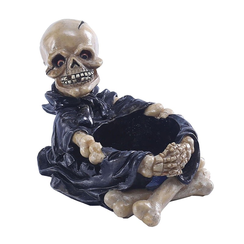 Halloween Tealight Resin Skeleton Candle Gothic Skull Decor