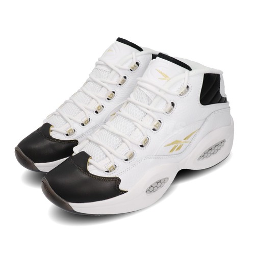 Reebok Question Mid Respect My Shine Black Toe Iverson White Мужские унисекс EF7599