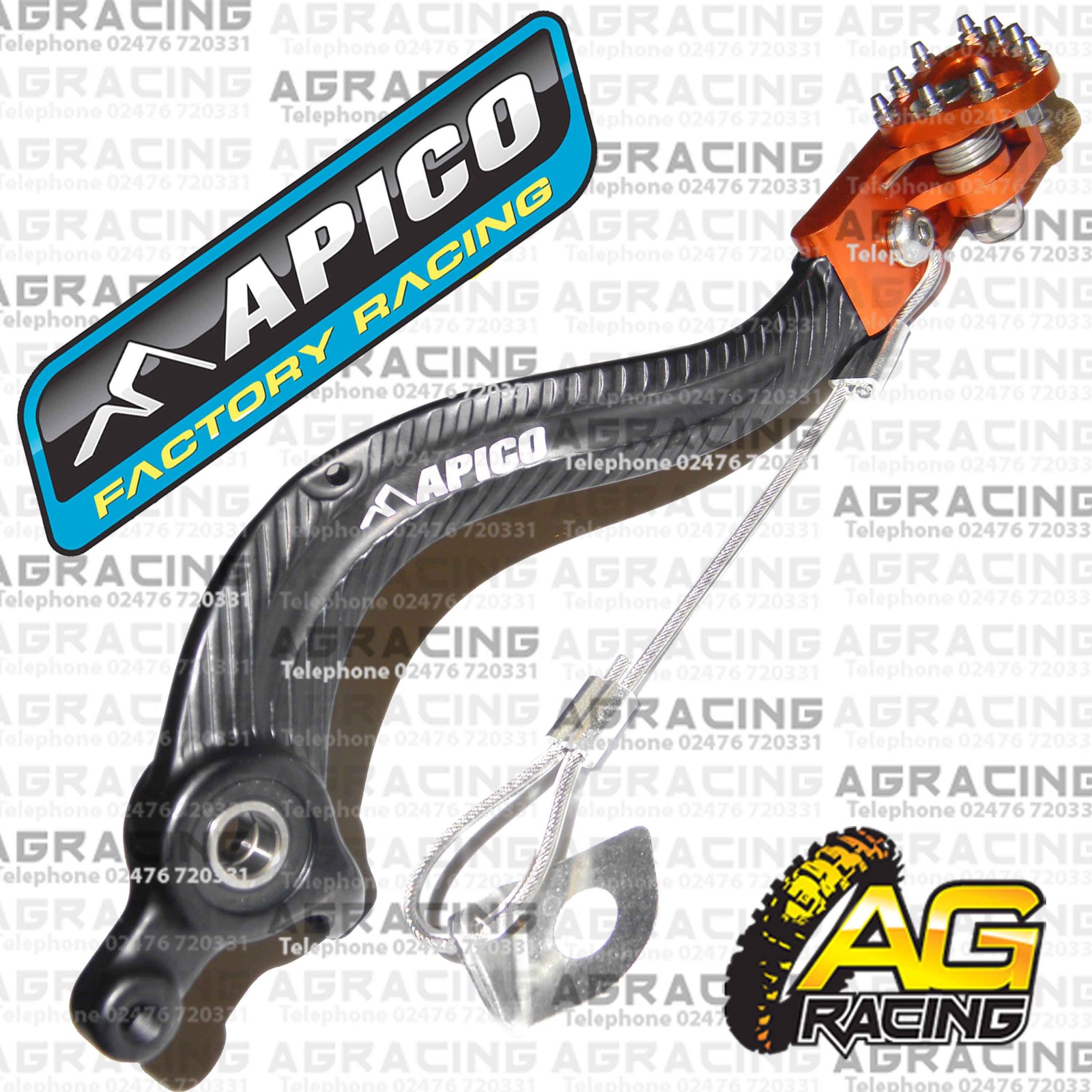 Apico Black Orange Gear Pedal Lever Shift For KTM EXC 125 2008 Motocross Enduro