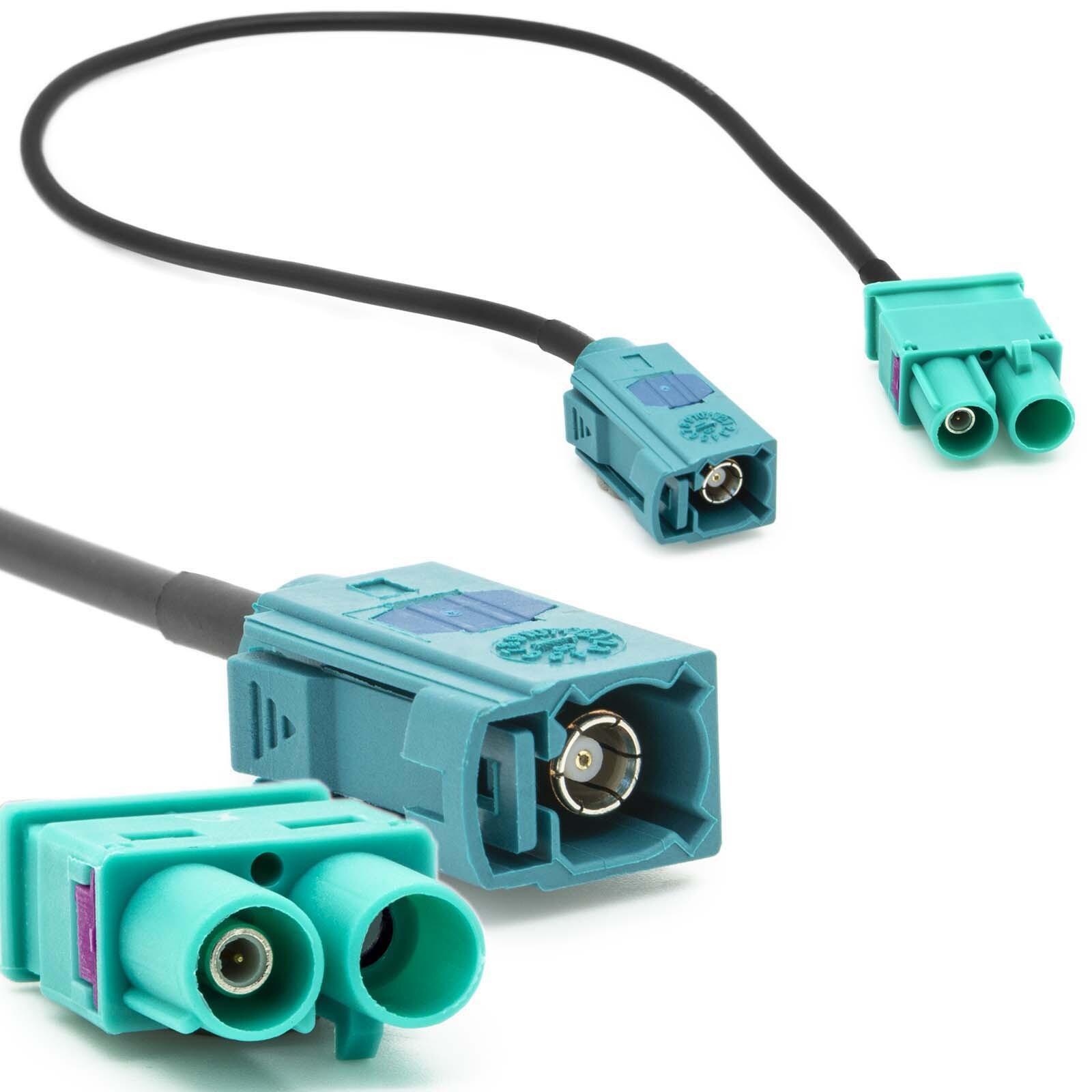 Radio Antennen Adapter FAKRA (Z) Buchse Doppel Stecker Kabel passend für VW Audi